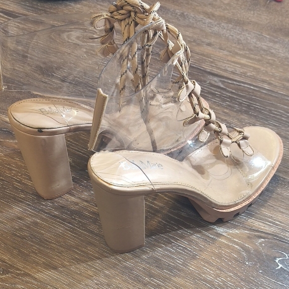 Bella Marie Beige Lace-Up Heels - Picture 2 of 8